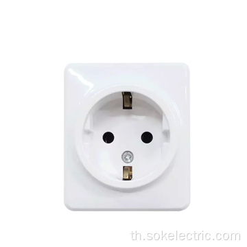 1Gang Schuko Power Outlet พร้อมพื้นผิวชัตเตอร์